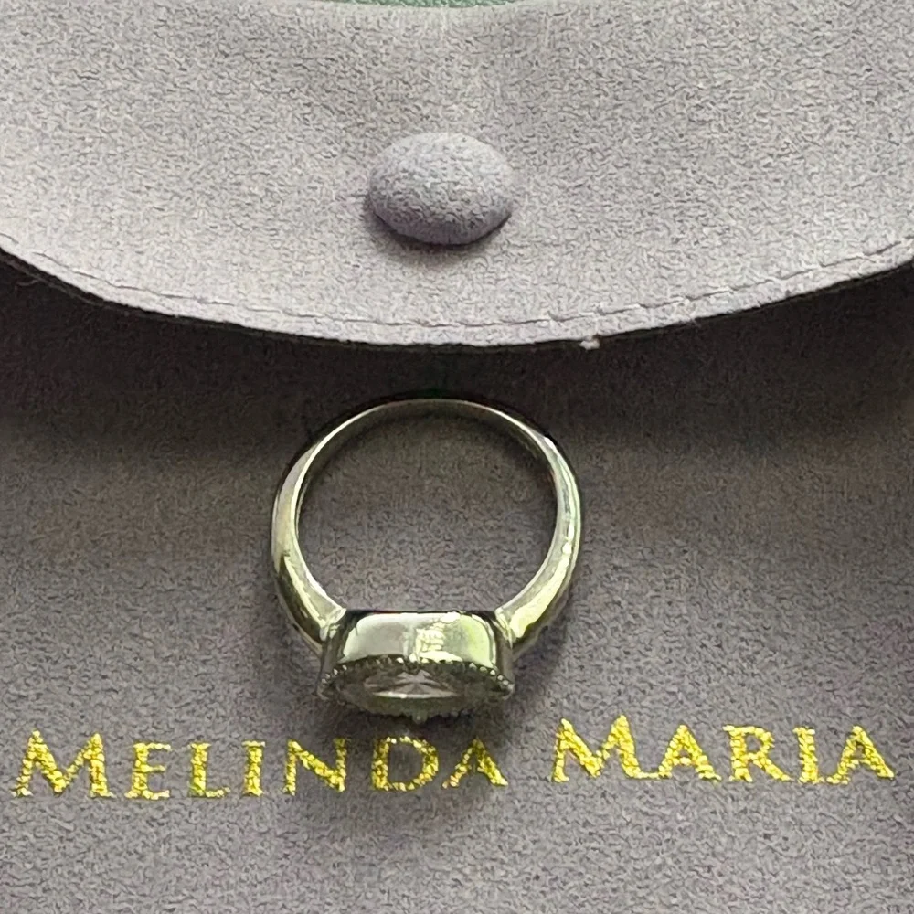 Melinda Maria Silver Ring with Oval Clear Stone - Picture 2 of 8